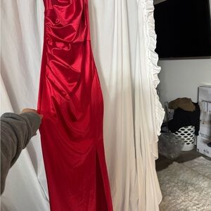 Elegant Red Satin Gown